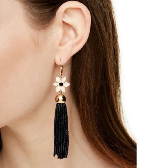 KATE SPADE • Lovely Lillies Tassel Boho Earrings - Picture 2 of 6